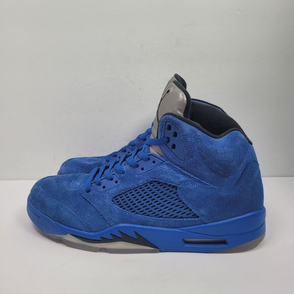Air Jordan 5 Retro Men's Blue Suede Sneakers 136027-401 US Size 12 - Picture 2 of 8